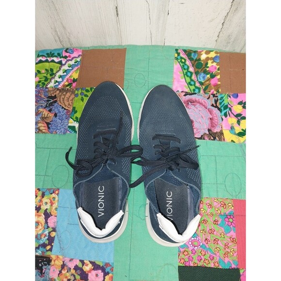Vionic Womens Fresh Joey Casual Lace Up Sneaker Shoes Navy Blue US 7.5 - Picture 8 of 10